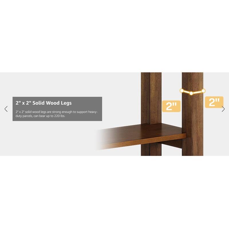 70.9" Extra Long Console Table, Rustic Solid Wood Sofa Table Behind Couch, 2-Tier Entryway Accent Table with Storage