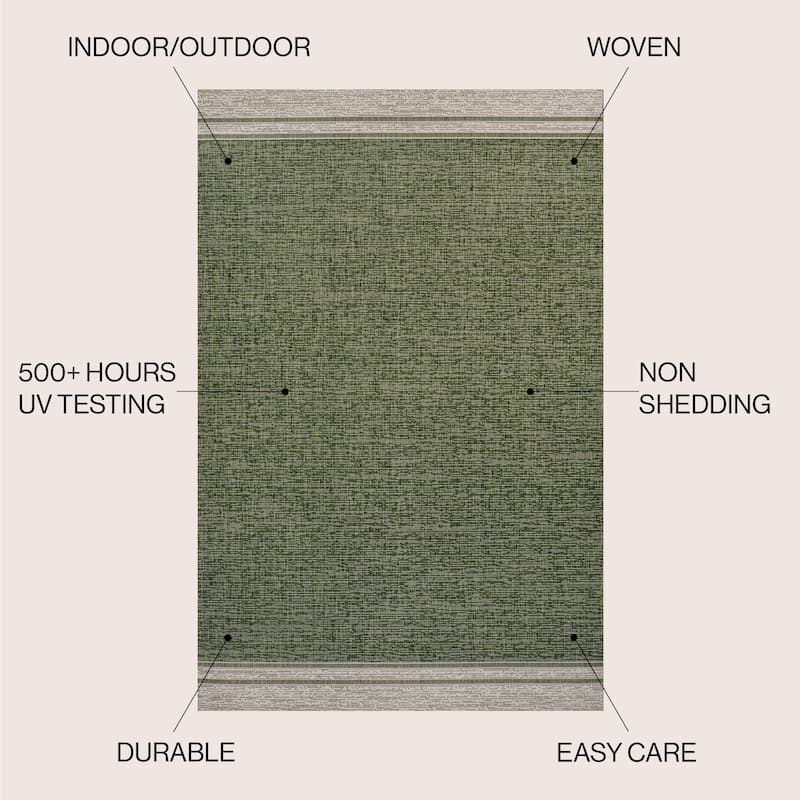 JONATHAN Y Darcy Modern Minimalist Mingled Solid Black/Cream Indoor/Outdoor Area Rug