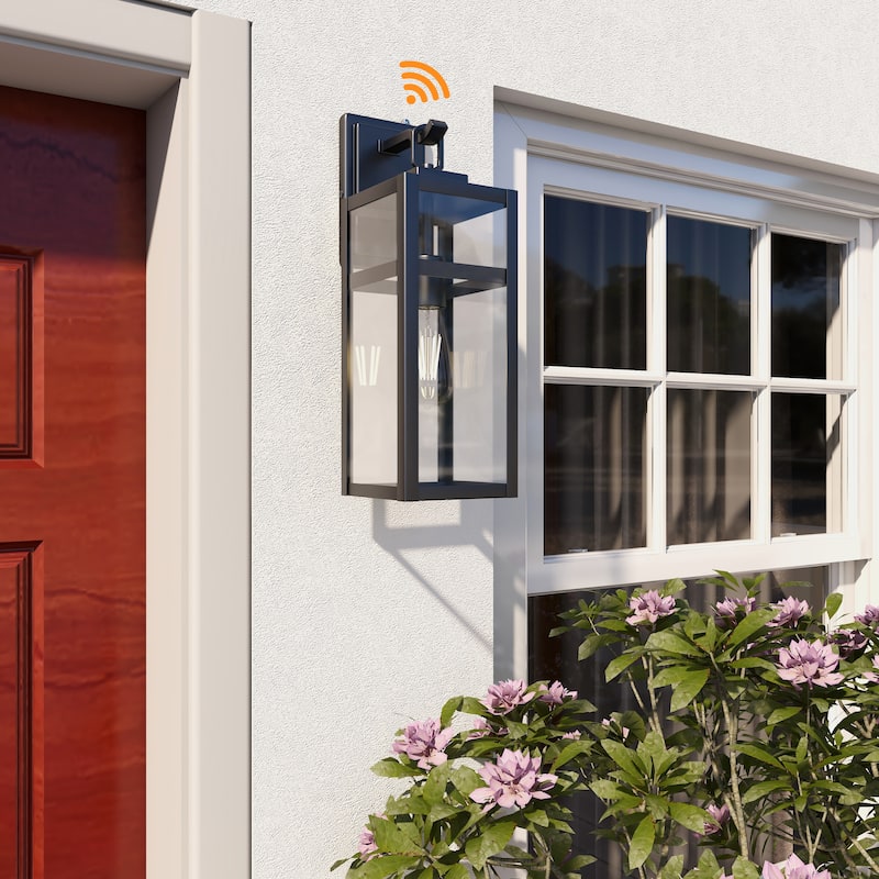 1-Light Dusk to Down Outdoor Wall Light - 5.9"x7.76"x18.39"