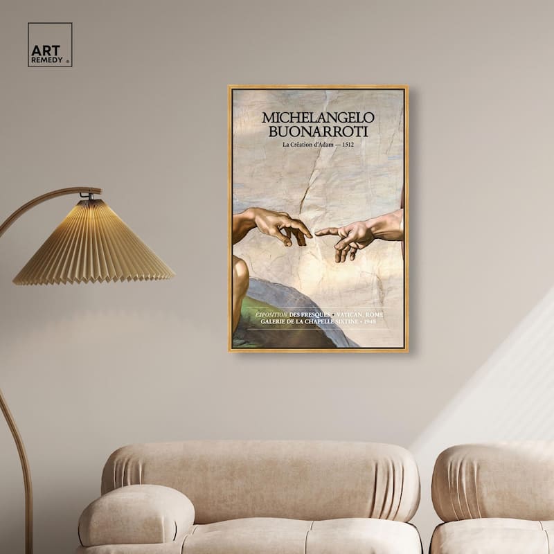 Touching Fingers Canvas by Art Remedy
