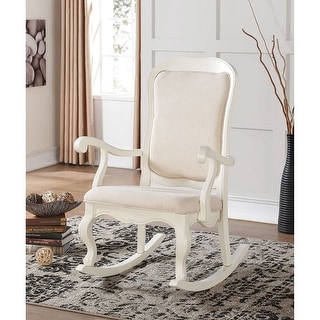Elegant French Provincial Style Fabric Rocking Chair with Scalloped ...