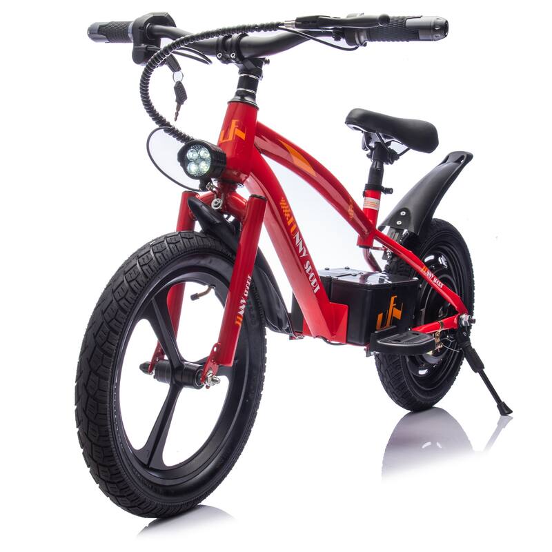 24V Kids Ride On Electric Dirt Bike,300W Super Power Motor,16in Wheels,Adjustable Seat Height,Hand-Operated Brakes