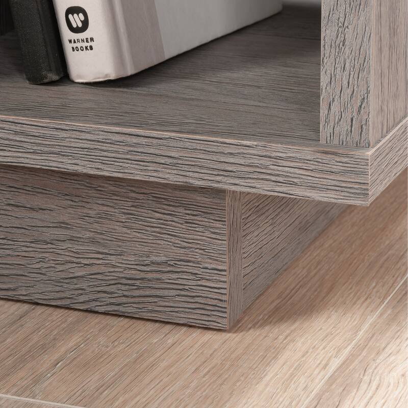 Wood Nightstand with Contemporary Design, Brown