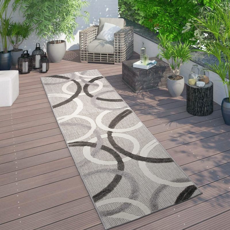 World Rug Gallery Contemporary Circular Indoor/Outdoor Area Rug