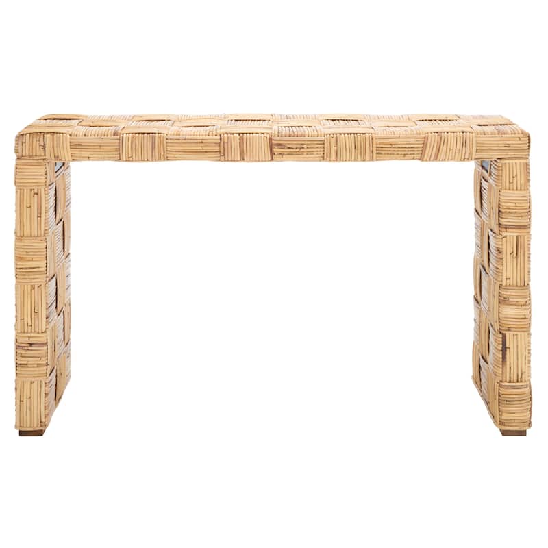 SAFAVIEH Mindel Rattan Console Table - 51Wx14Dx32H - Honey Natural