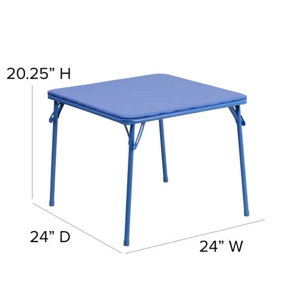 dimension image slide 1 of 4, Kids Colorful 3 Piece Folding Table and Chair Set