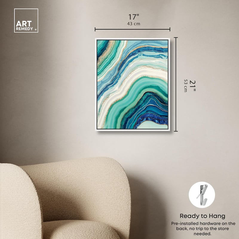 Blue Green Abstract Agate I Canvas by Art Remedy