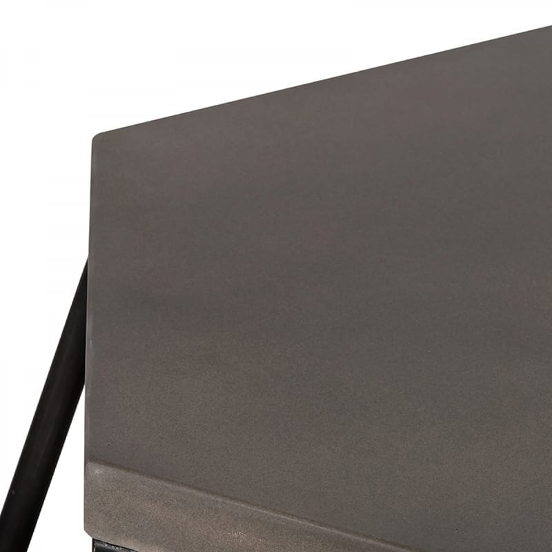 Modern Hexagonal Grey Concrete End Table with Black Metal Frame Indoor Outdoor Side Table - 23” x 22” x 22”
