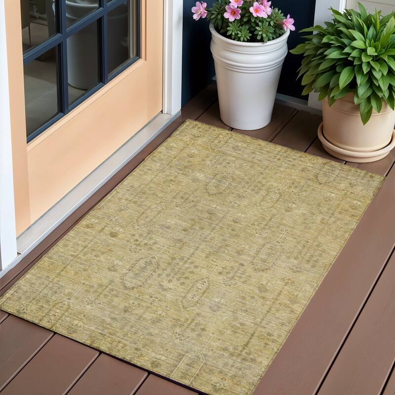 HomeRoots Southwestern Transitional Rectangle Outdoor Rug - 3' x 5'