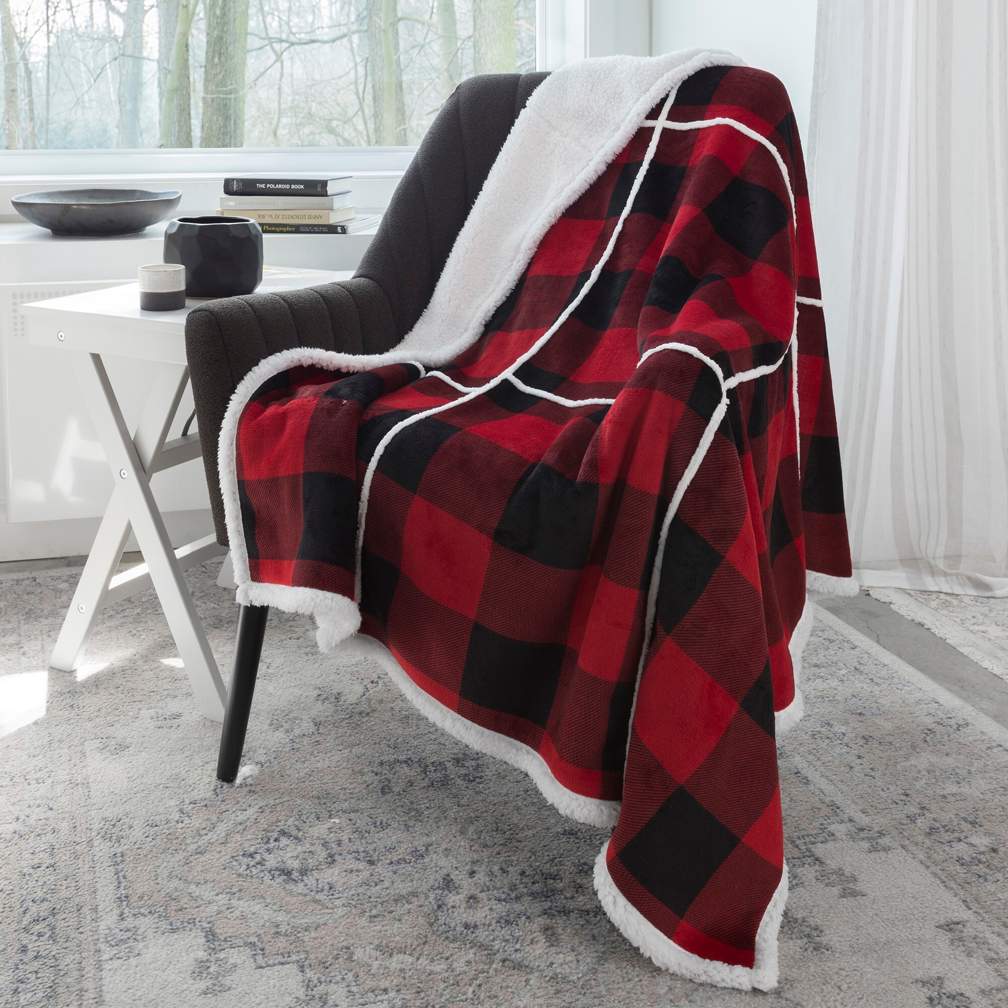 Premium Reversible Throw Blanket 60in x 48in Red Buffalo Plaid Bed Bath Beyond 35304077