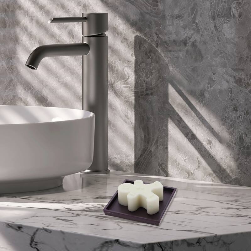 Waterproof Square Soap Holder for Bathroom 3.62"x3.62"x0.43" 1 Pc - Purple