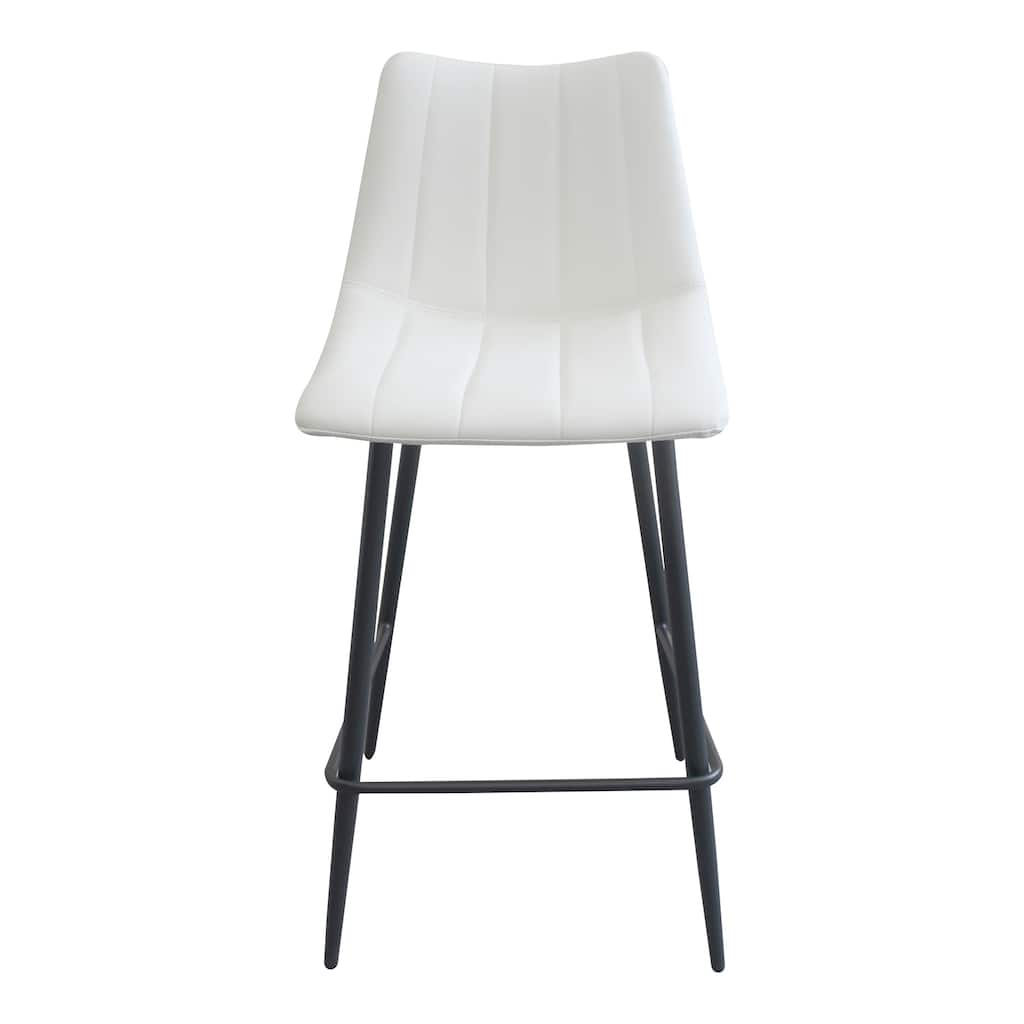 Modern Ivory Counter Stool with Comfortable Upholstered Seat, Stylish Kitchen Dining Room Bar Chair Furniture