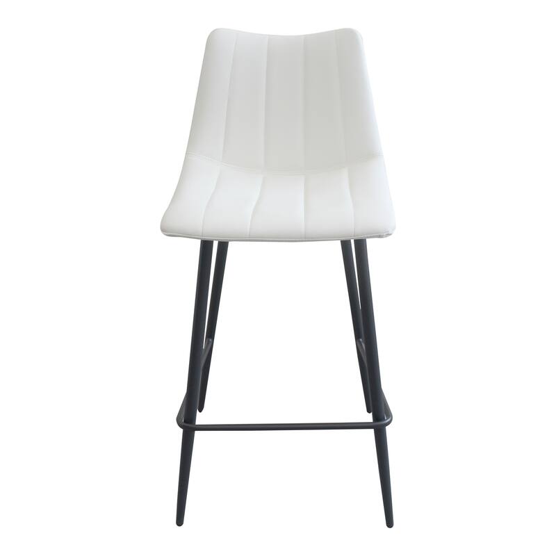 Modern Ivory Counter Stool with Comfortable Upholstered Seat, Stylish Kitchen Dining Room Bar Chair Furniture