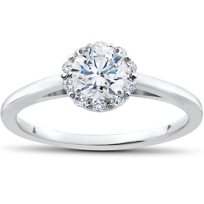 3/4 Ct Lab Created Diamond Madelyn Halo Engagement Ring White Gold