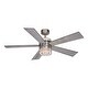 preview thumbnail 7 of 14, Ashford 52 in. Brushed Nickel Ceiling Fan with Reversible Black-Weathered Gray Blades, Dimmable LED Up-Down Light Kit and Remote