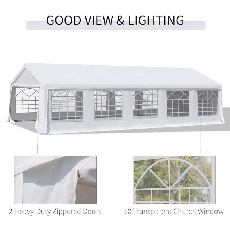 Outsunny 16' x 32' Heavy Duty Party Tent, Large Canopy Tent, Event Tent
