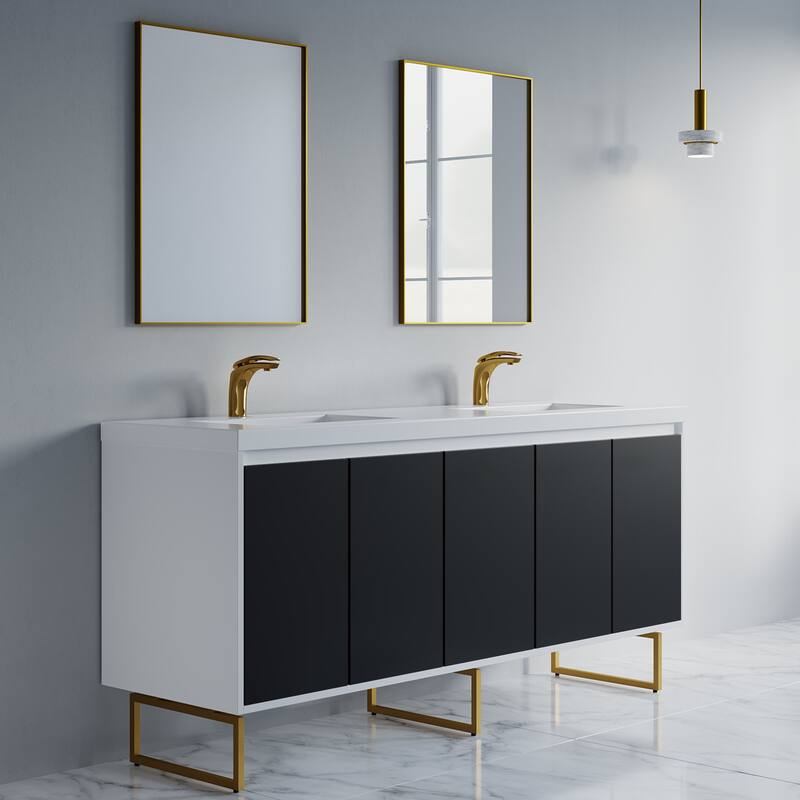 Kennan 72" Double Bathroom Vanity Set with Rectangle Legs