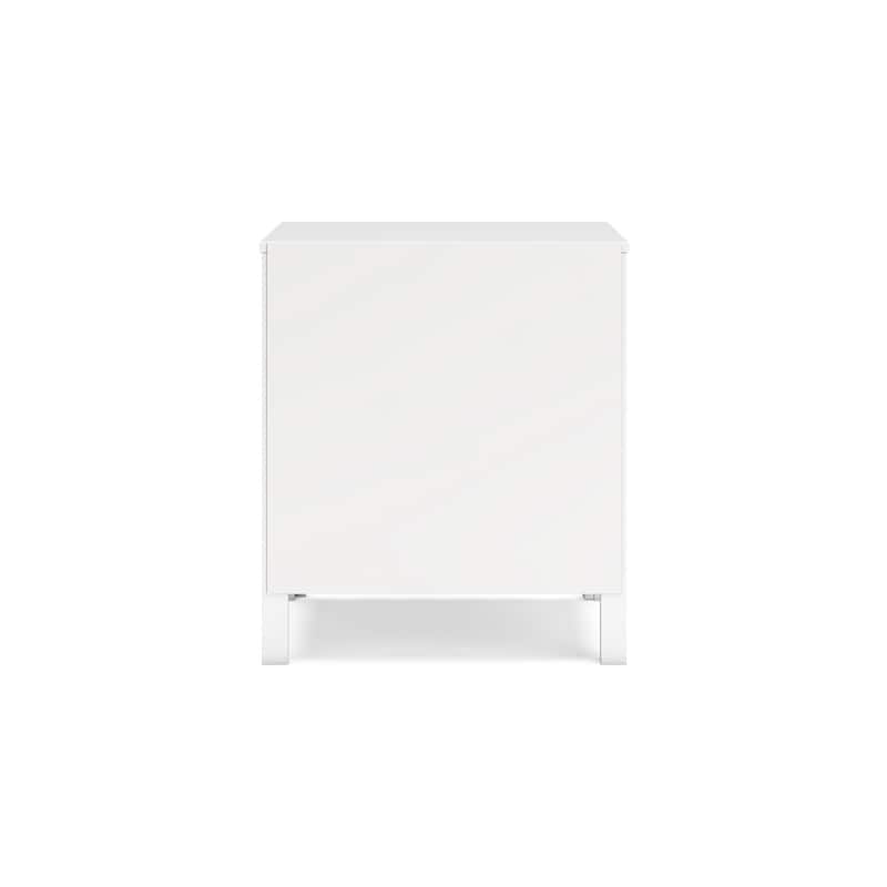 Kally Nightstand, 2 Drawers, Modern Matte White Wood Finish, 24 Inch