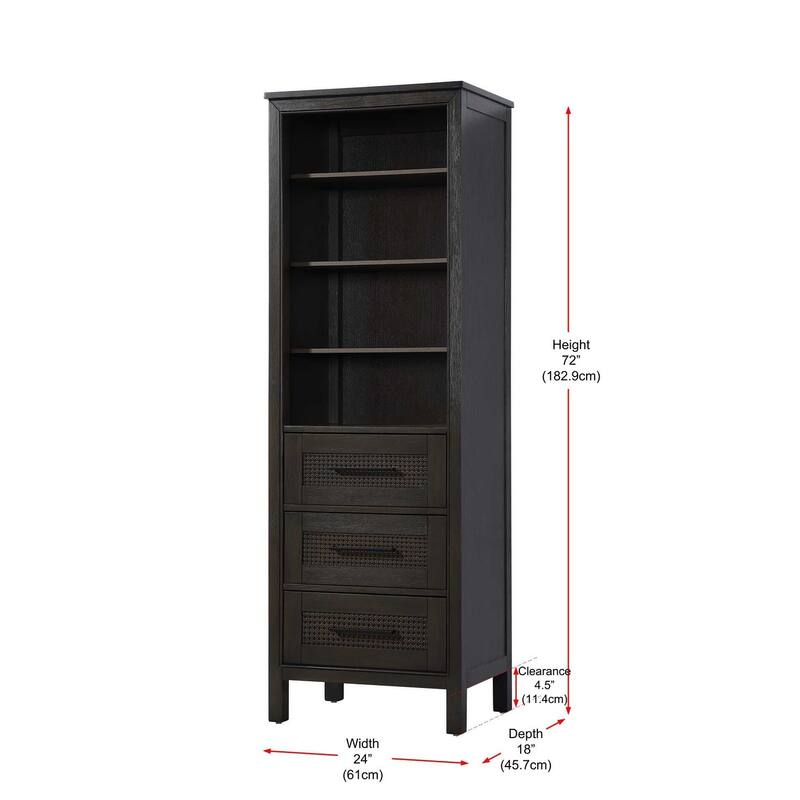 Winslow 16-28 Inch Open Shelving Bath Storage Cabinet