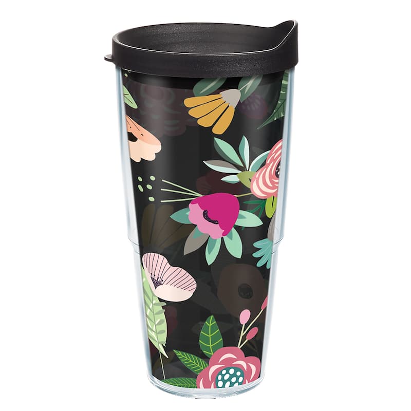 Tervis Brilliant Buds Made in USA Double Walled Insulated Travel Tumbler, Brilliant Buds - 24oz Classic