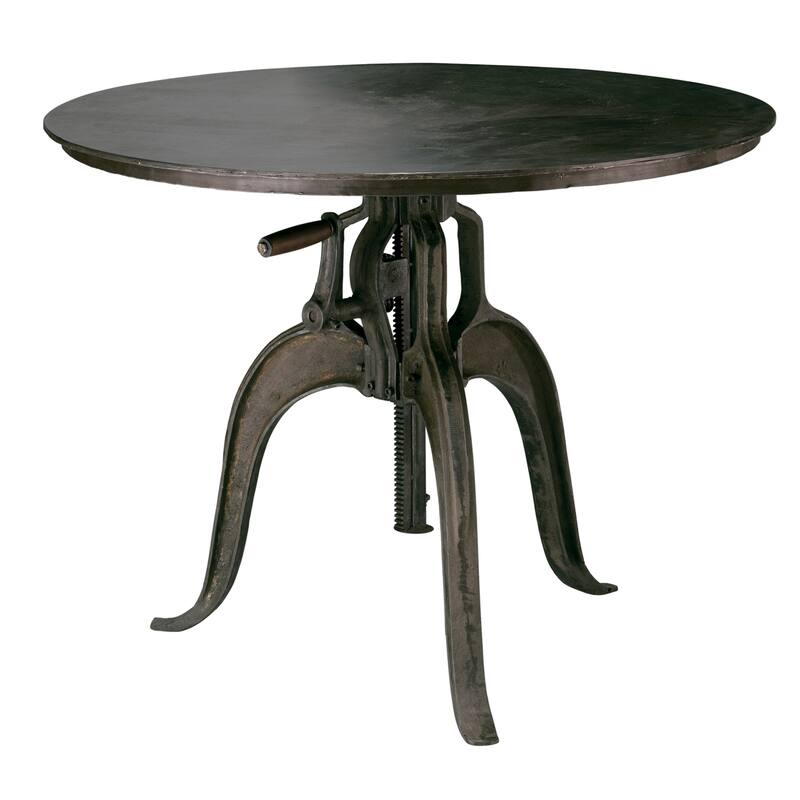 Alden Decor Adjustable Crank Iron Table