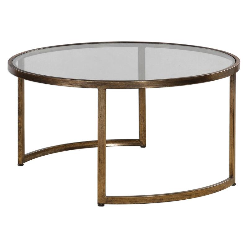Uttermost Rhea Two Piece Metal Frame Nesting Coffee Table Set with