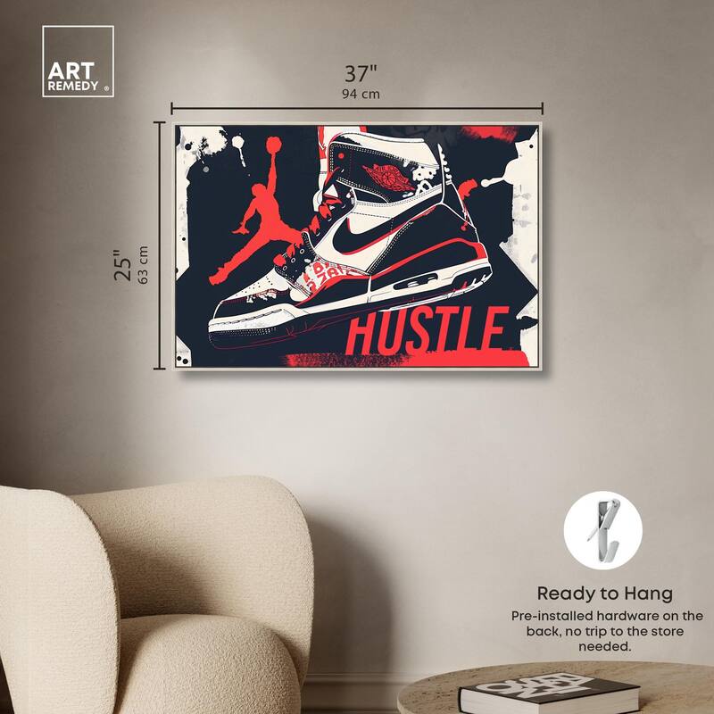 Navy Red Hustle Sneaker Canvas by Art Remedy