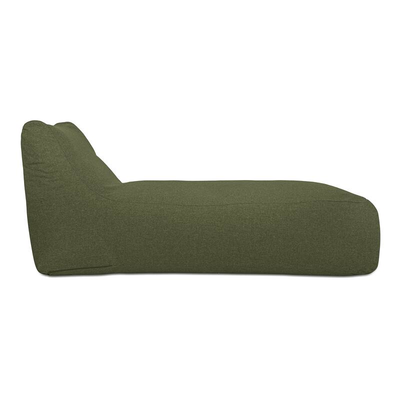 NADAAL STUDIOS Thalenor Chaise, Outdoor Beanbag-Inspired Polypropylene Seat with Polystyrene Beads, Green