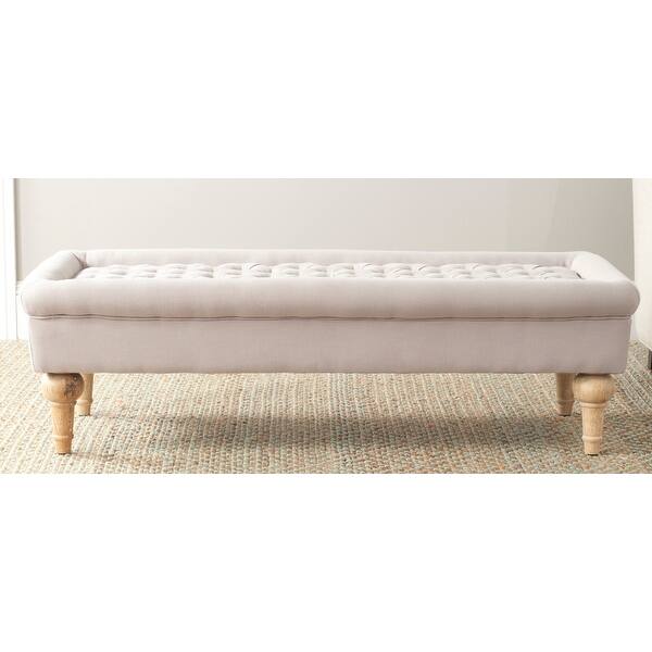 slide 2 of 4, SAFAVIEH En Vogue Thadius Taupe Linen Cocktail Ottoman