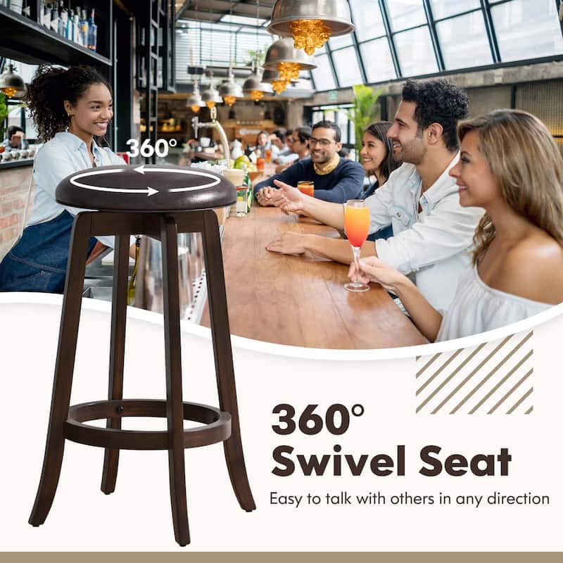 2/4PCS Swivel Bar Stools Backless Round Bar Height Stools