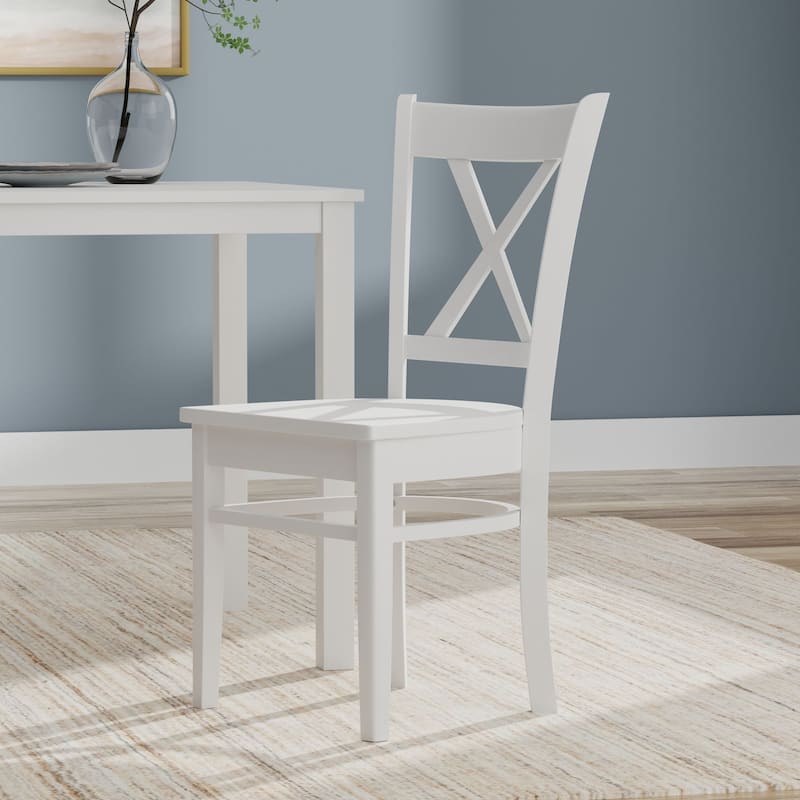 3-Piece Dining Set, 48" Rectangle Wood Table and Cross Back Chairs