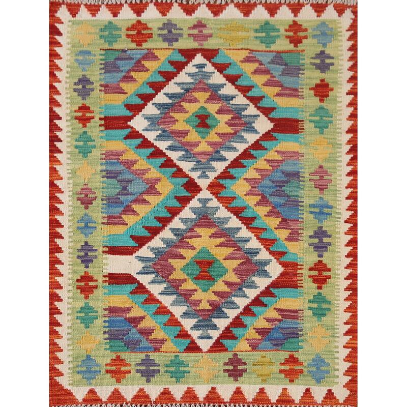 Southwestern Kilim Foyer Rug Reversible HandWoven Wool Carpet 2'9"x
