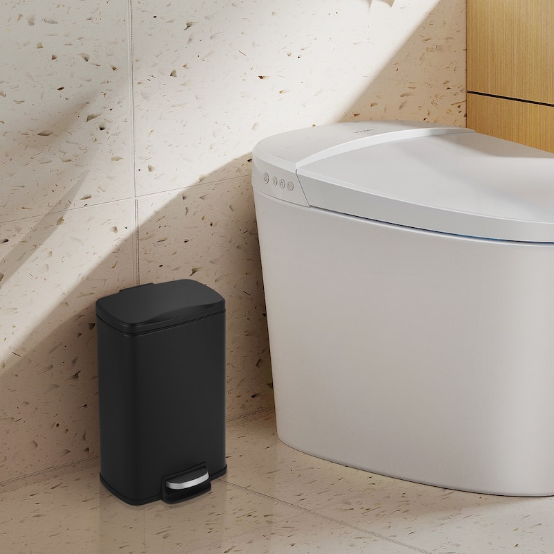 Innovaze 1.3 Gal./5 Liter Rectangular Step-on Trash Can for Bathroom and Office