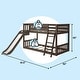preview thumbnail 30 of 41, Max & Lily Twin over Twin Low Bunk Bed with Slide and Ladder