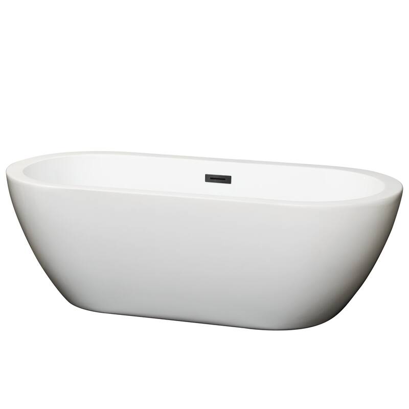 Wyndham Collection Soho 68" Free Standing Acrylic Soaking Tub with - White / Matte Black Trim