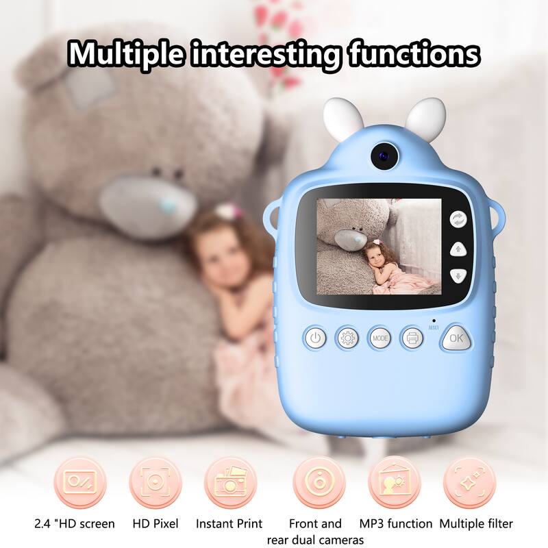 2.4-Inch Children Instant Camera Mp3 Printing Camera with Print Paper