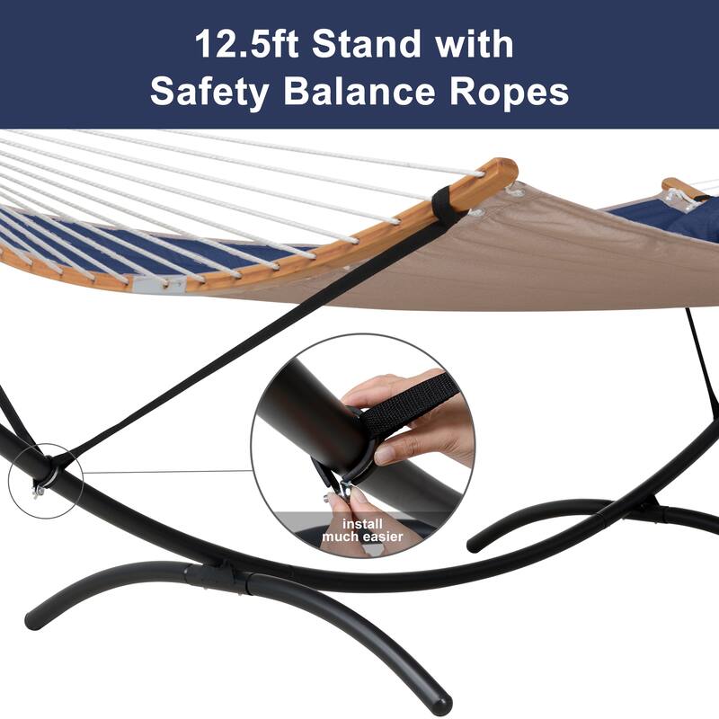 Portable Freestanding Hammock with Curved Stand for Outside