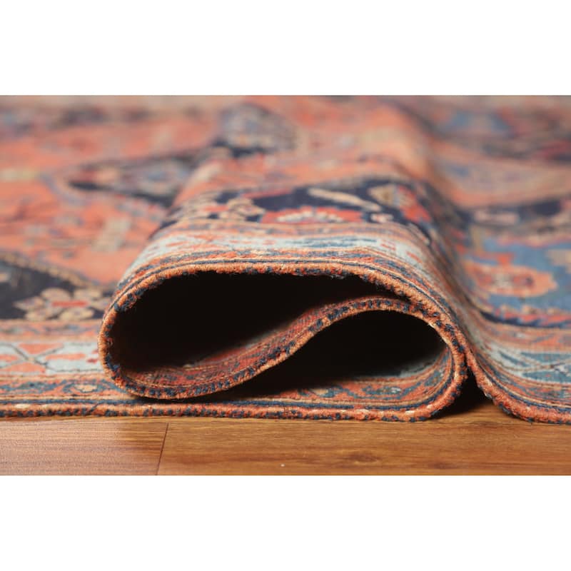 Hand Knotted Oriental 100% Wool Carpet Traditional Medallion Navy Blue & Blues Bidjar Area Rug - 5' 8'' X 4' 9''