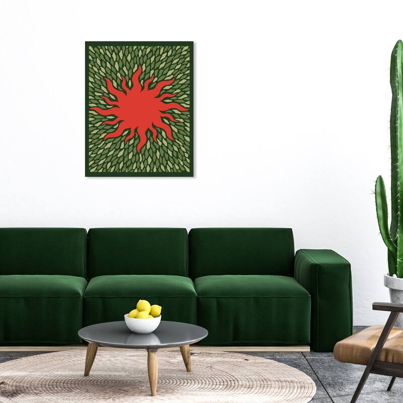 Wynwood Studio Canvas Floral and Botanical Reddish Sun in the Park Red Modern & Contemporary Wall Art Canvas Print - 30 x 36
