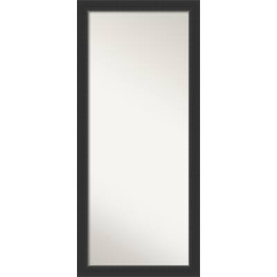 Non-Beveled Wood Full Length Floor Leaner Mirror - Corvino Black Frame - Corvino Black - Mirror Size 24x 60