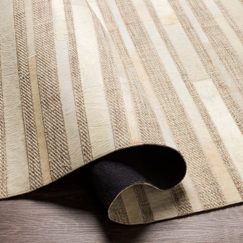 Surya Eula Modern Hair-on-hide Leather Area Rug