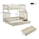 preview thumbnail 5 of 14, Twin over Twin House Bunk Bed With Shelves And Drawers,Cream