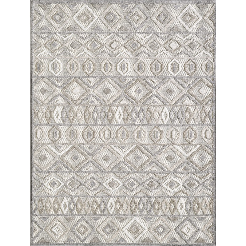 Domani Napa Moroccan Hygge Indoor/ Outdoor Rug - 3'3" x 4'11" - Taupe