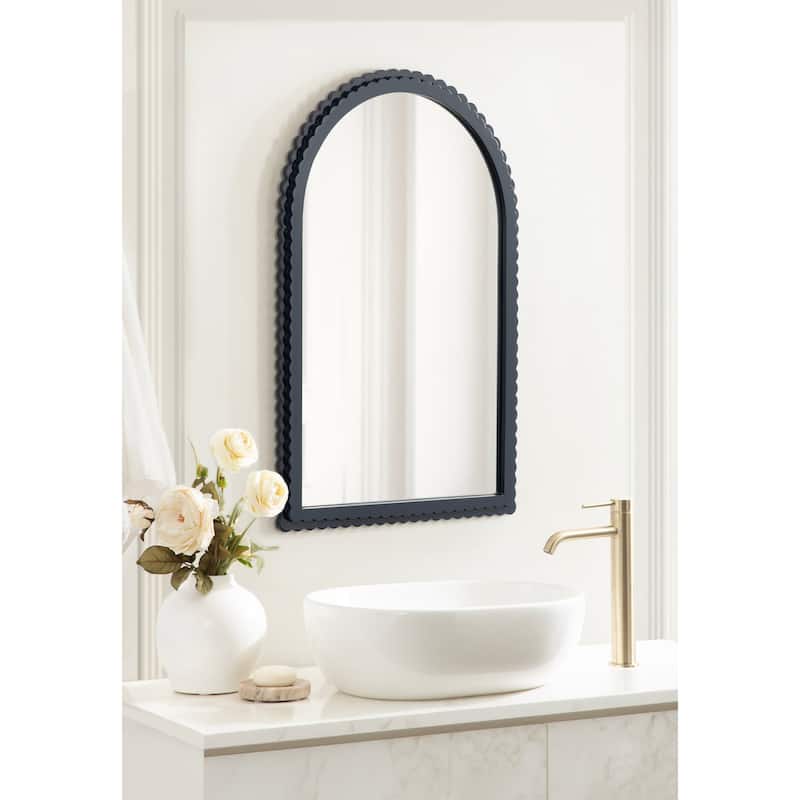 Kate and Laurel Scallia Wooden Arch Mirror