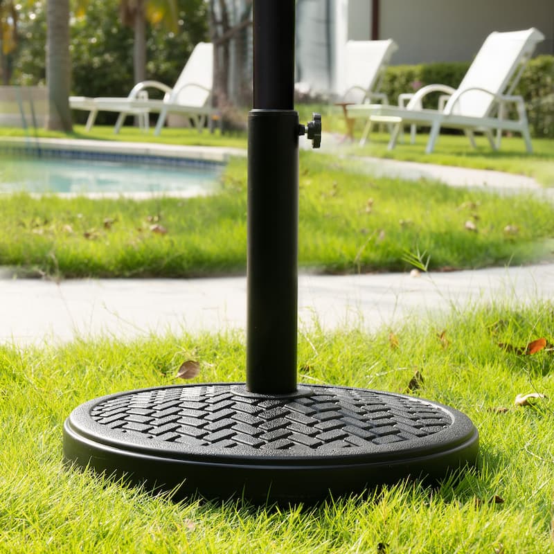 Pellebant 30 to 45 lbs Heavy Duty Round Concrete Umbrella Base for Market Umbrella - Black-30lbs