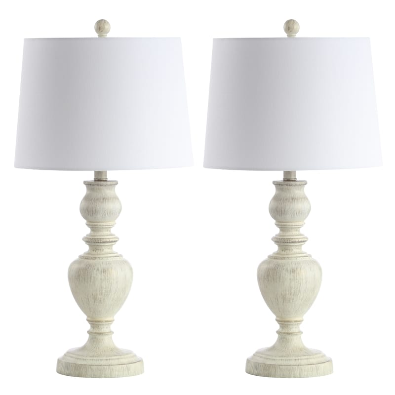 SAFAVIEH Lighting 28-inch Zabi White LED Table Lamp (Set of 2) - 14"x14"x27.5" - 14"W x 14"D x 28"H