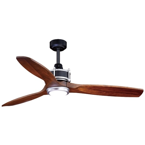 Curtiss 52 In. Black Outdoor Ceiling Fan with LED Light Kit and Remote - 52-in W x 21.75-in H x 52-in D (As Is Item)