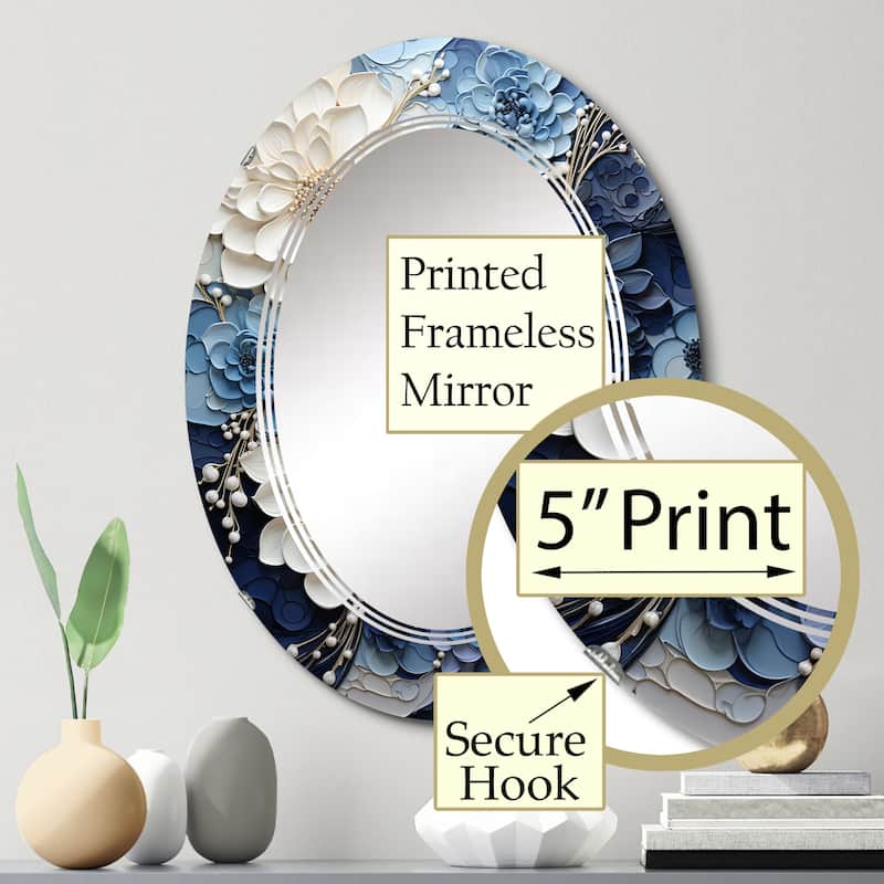 Designart "Liquid Ink Spiral I" Abstract Modern Wall Mirror