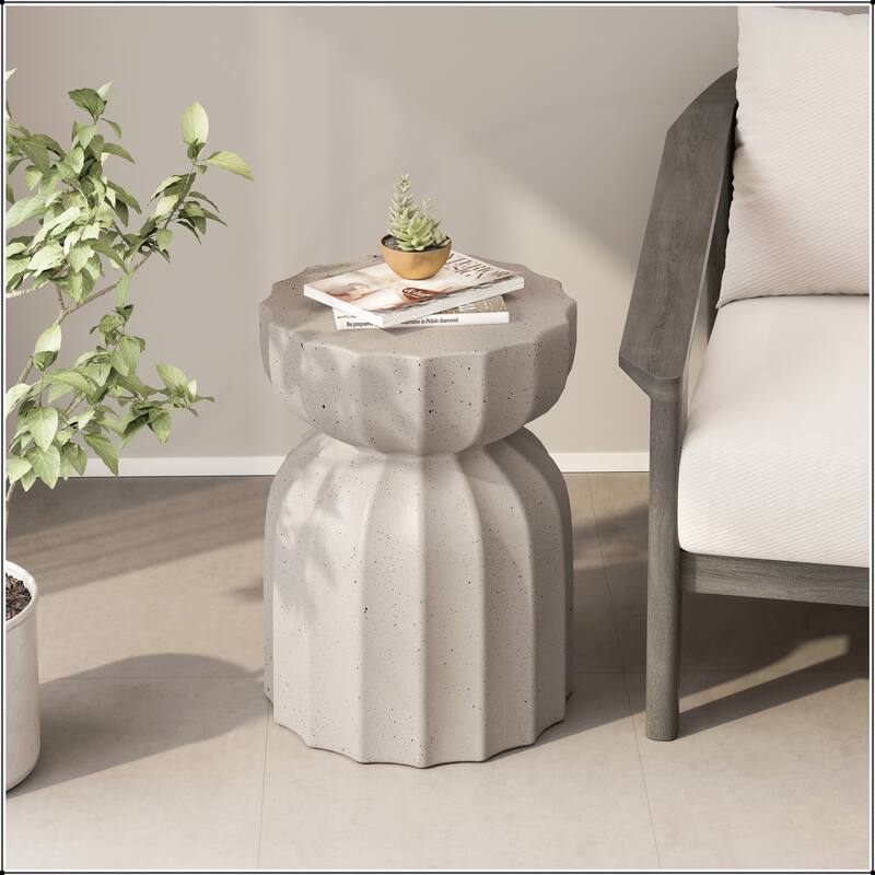 13" Outdoor and Indoor Waterproof Side Table Set - White