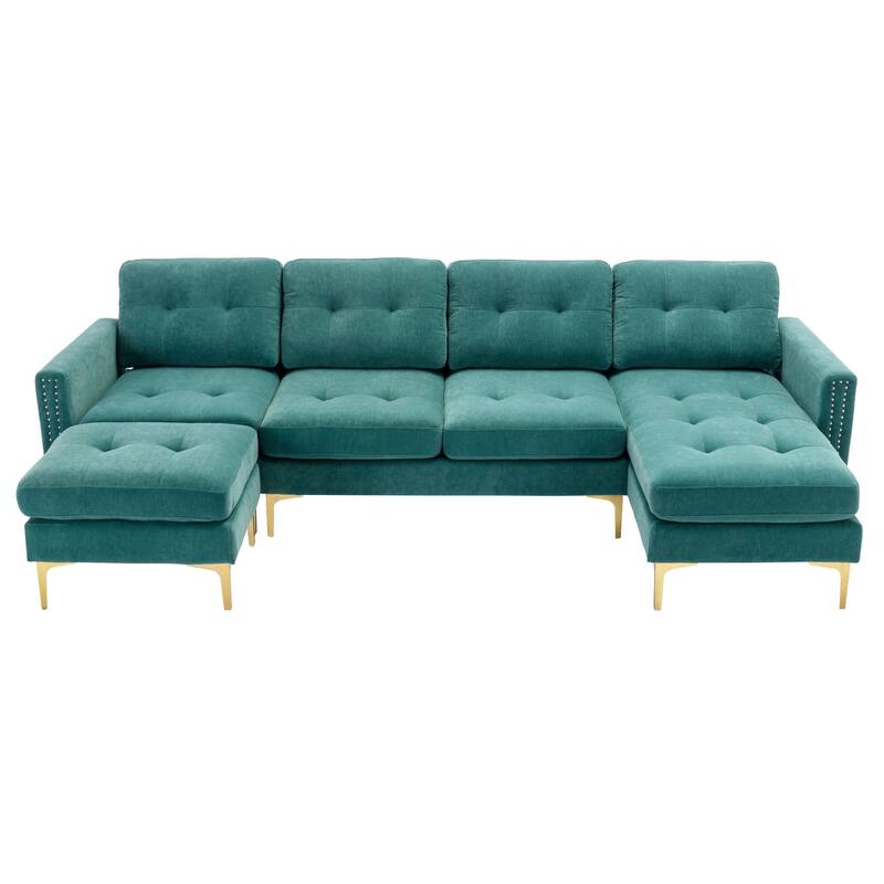 110" L-Shape Convertible Sectional Sofa Couch